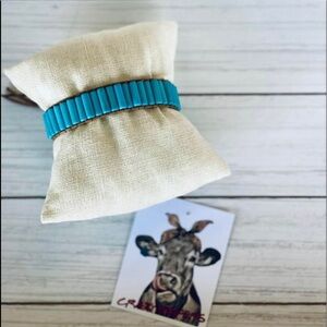 Rectangle Stone Wrap Bracelet-Turquoise Color